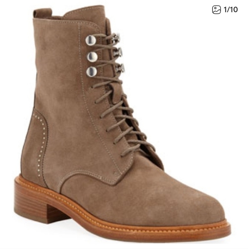 Aquatalia Beige Combat Boots Size 8